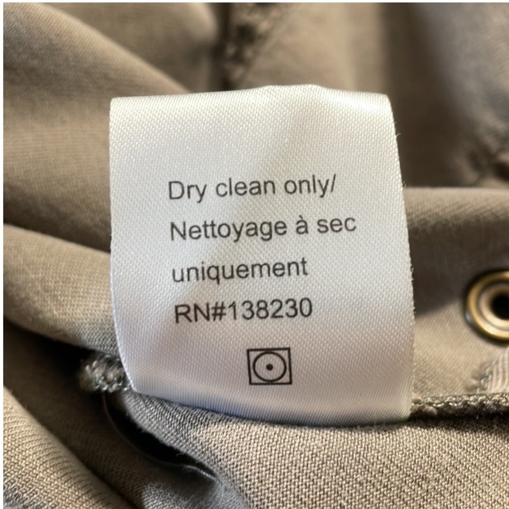Pam & Gela Jacket Utility Coat Olive Green Tencel Side Ties Casual Size Small - Picture 8 of 10